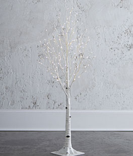 4.5 Foot Lighted Birch Tree - Indoor Outdoor - Steady and Twinkle Functions