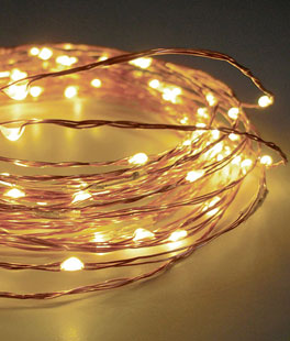 120 Warm White LED String Lights Flexible Wire-Electric 20 Feet