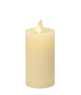 Luminara Slim Ivory Wax Moving Flame Pillar - 2 X 4 Inch Remote Ready
