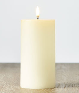 Uyuni 3 Inch x 7 Inch Ivory Pillar Candle - Remote Ready
