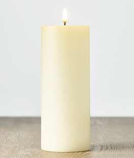 Uyuni 3 Inch x 9 Inch Ivory Pillar Candle - Remote Ready