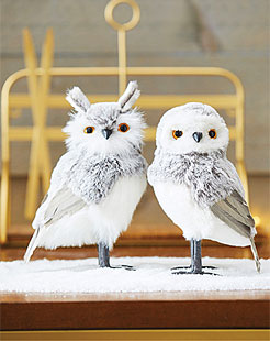 9 Inch Set of 2 Winter Owls Set of 2 Assorted From RAZ