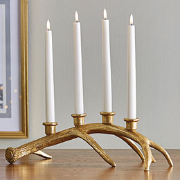 Gold Antler Candelabra - 16.5 Inch