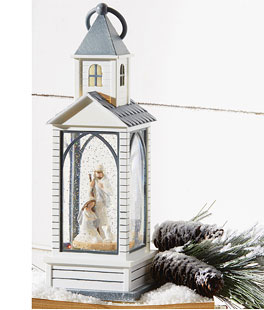 Farmhouse Holy Family Lighted Water Chapel - USB Cord Included