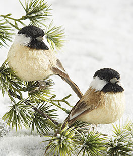 3.5 Inch Clip On Chickadee Bird Ornament (Set of 2)