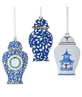 Ginger Jar Cutout Ornaments 6 Inch Set of 3 - NEW 2022