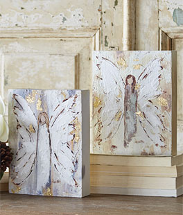 Angel Block Wall Art Set of 2  - 10 Inch Each - NEW