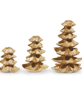 Gold Tree Candlestick Holders - Set of 3 Gold From RAZ - NEW 2023