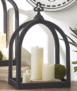 Herringbone Applique Wide Open Lantern - 21.25 Inch NEW 2023