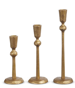 Hammered Gold Candle Sticks - Set of 3 From RAZ -NEW 2024