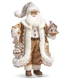 Gingham Gingerbread Santa Santa 18" - NEW 2025