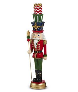 19.75" Nutcracker with Presents Hat - Festive Red and Green Holiday Decoration - NEW 2025
