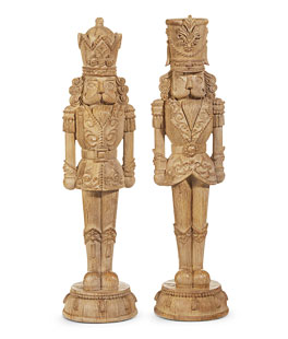 20" Natural Nutcracker Figurines - Set of 2 Assorted - NEW 2025