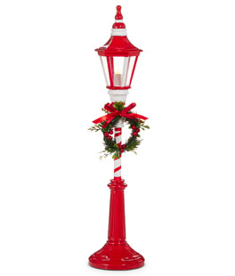 21" Lighted Red and White Lamppost - NEW 2026