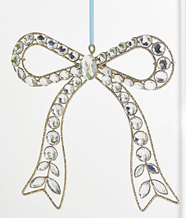 Clear Jewel Bow Ornament - 7.25 Inch - NEW 2025