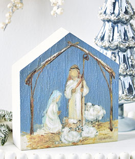 Holy Night Block Wall Art - 8 Inch New 2025