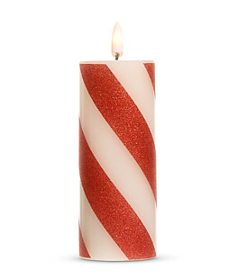3 x 6" Red Stripe Christmas Candle - NEW 2025