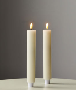 6.5" Ivory 1.25" Diameter Taper Candle Set of 2 Remote Ready - NEW 2025