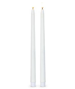 12.5 Inch White Taper Candles Set of 2  - Luminesce Flameless Candle Collection