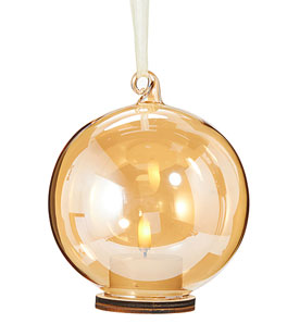 5.5 Inch Gold Ornament with Ivory Tealight - Timer New 2025