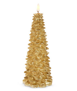 8" Gold Tree LED Candle - NEW 2025