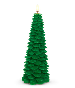 8" Green Tree LED Candle - NEW 2025
