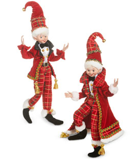 18 Inch Home For The Holidays Posable Elf Set of 2 - NEW 2026