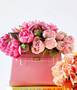 Pink Purse Ceramic Vase 9.5 Inch - NEW 2026