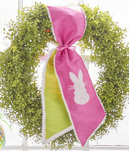 Bunny Wired Wreath Sash - 54 Inch NEW 2026 From RAZ