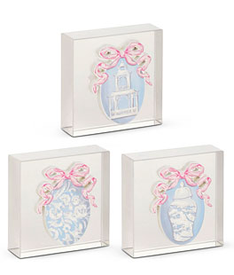 4" Cameo Easter Egg Acrylic Block Set of 3  - From RAZ,  NEW 2026