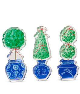 7" Topiary Acrylic Cut Out Assorted 3 Holiday Display - NEW 2026