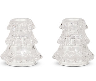 3" Glass Tree, Taper Candle Holder - Set of 2 From RAZ NEW 2026 