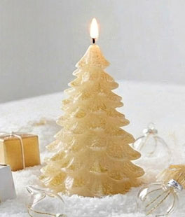 6" Glitter Gold Champagne Tree Candle - NEW 2026