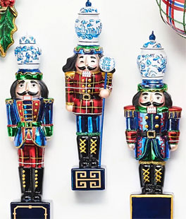 Noble Nutcracker 8" Glass Ornament - Set of 3 Assorted - NEW 2026