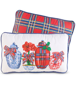 Plaid Chinoiserie Lumbar Pillow 20" - NEW 2026