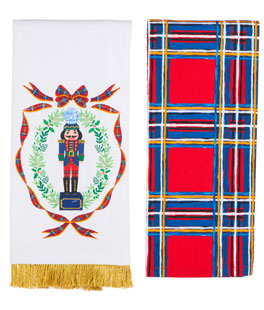 26" Noble Nutcracker Tea Towels Set of 2 Assorted - NEW 2026