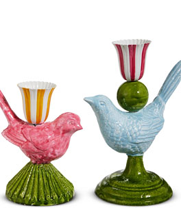 Set of 2 Bird Taper Candlestick Holders 6.75" Inch - NEW 2026