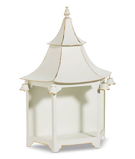 White Pagoda 20" Wall Lantern with Gold Detail - From RAZ,  NEW 2026