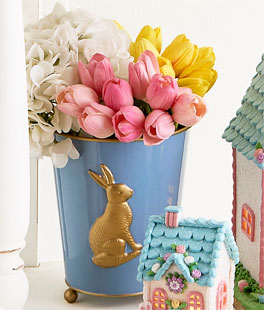 9" Blue Bunny Cache Pots Set of 2 - NEW 2026