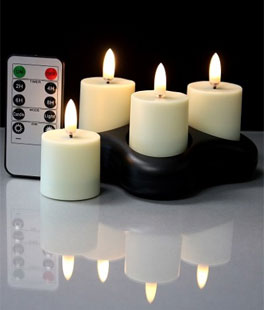 4pcs/set Rechargeable LED Flickering Flameless Candles Tealight Candles K8H4 