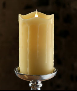 Moving Flame Simplux Ivory LED Drip Candle 5 Inch - Multi Timer - Remote Ready