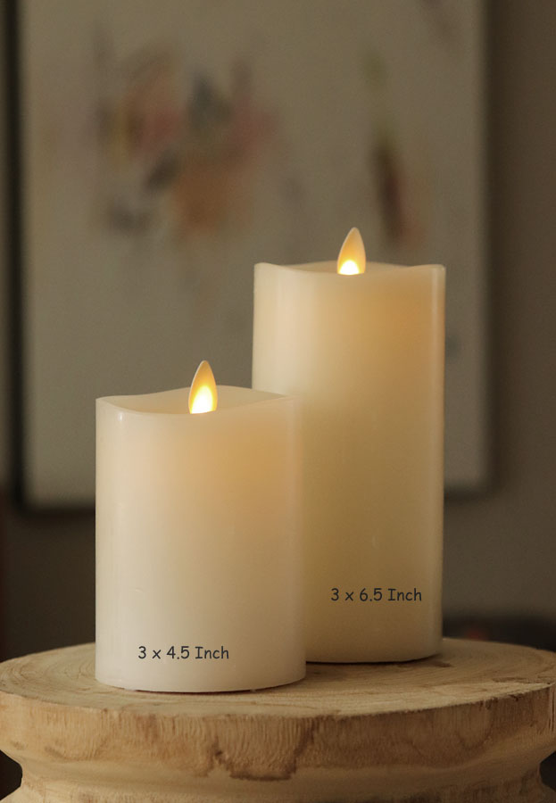 Matchless 360 Degrees Moving Flame LED Pillar Candle 3 x 5.5 Inch