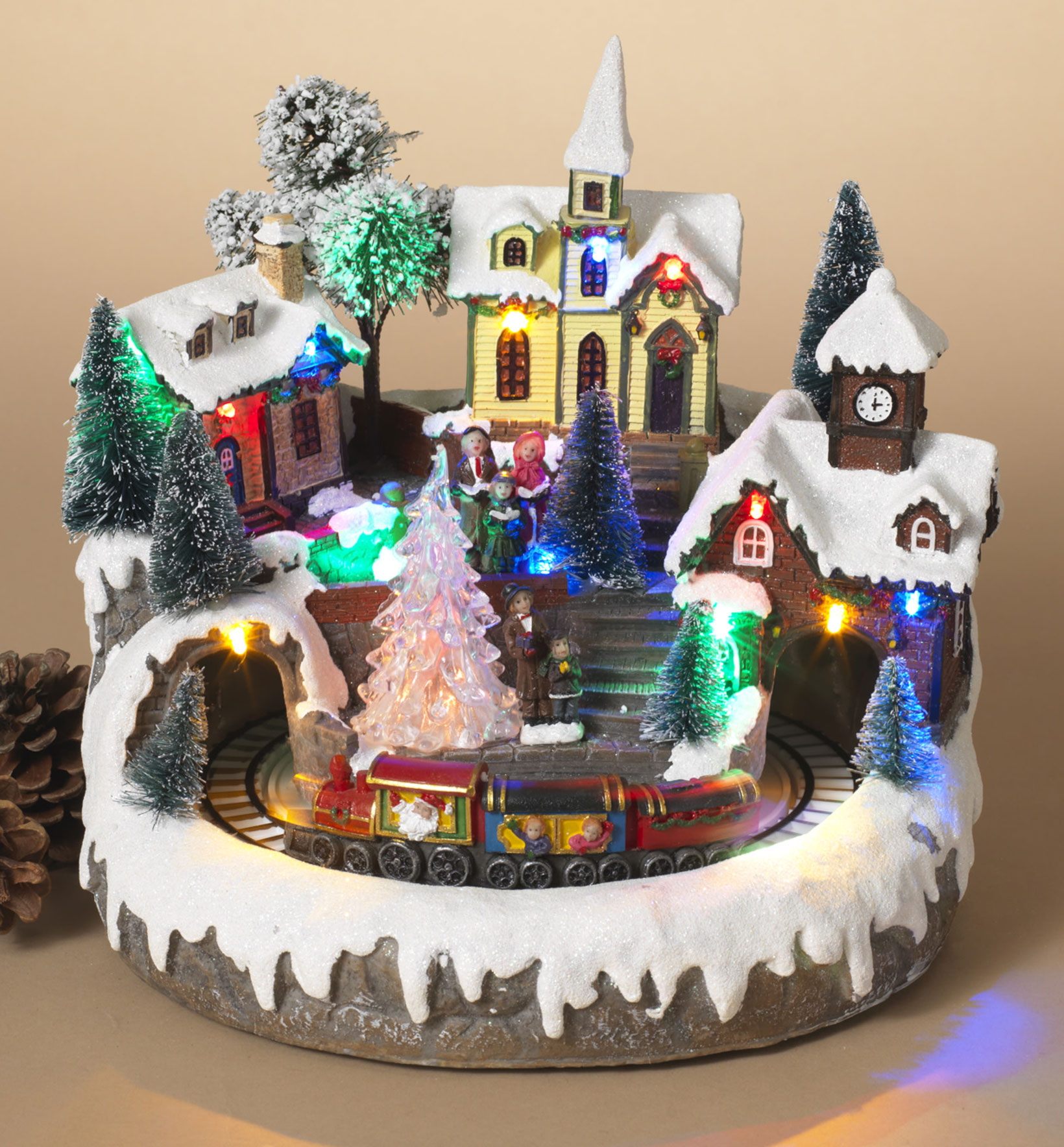 Battery Operated Lighted Musical Village With Moving Train Battery Operated Lighted Musical Village With Moving Train