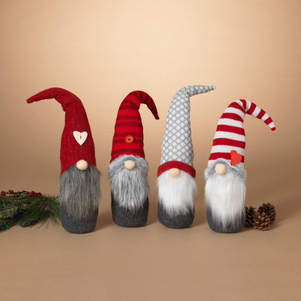 Plush Holiday Gnomes Set of 4 Assorted 12 Inch