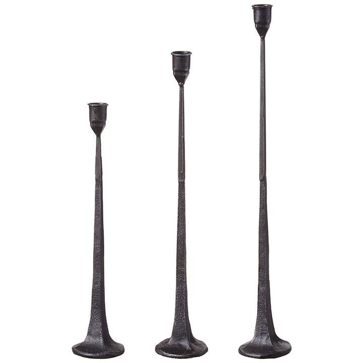Black Iron Taper Candlestick Holders Set of 3 From RAZ