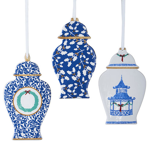 Ginger Jar Cutout Ornaments 6 Inch Set of 3