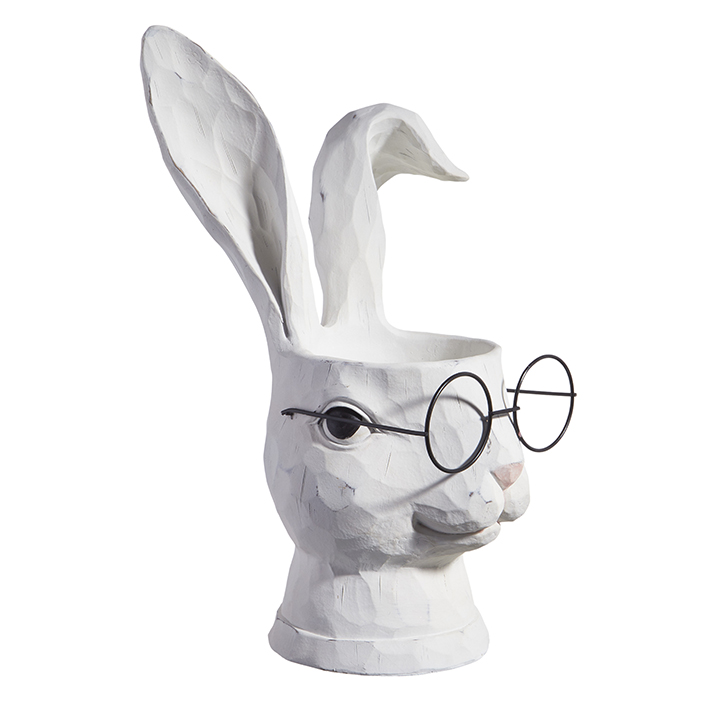 Rabbit With Glasses Planter - 15.75 Inch by RAZ Rabbit With Glasses Planter - 15.75 Inch by RAZ