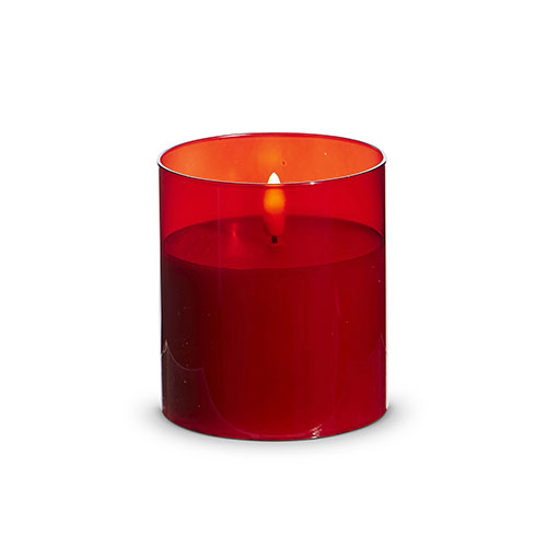 Red led pillar candles hotsell