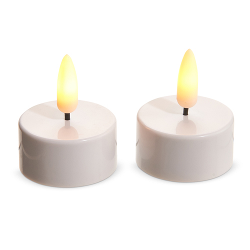 1.5 x 2 Inch  White Tealight Set 2 - Luminesce Flameless Candle Collection