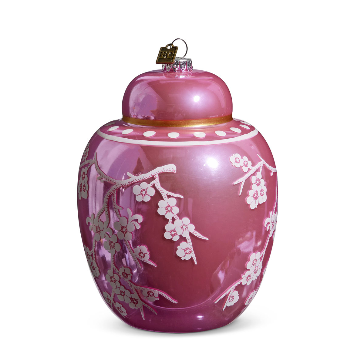 Ginger Jar Pink Floral Chinese Ornament 6.25 Inch NEW 2024